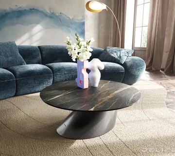 Klub stolić Edge 90x90cm, Materijal: Keramika Laminam Noir Desir - cover