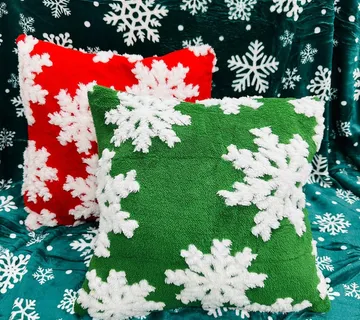 Čupava pliš jastučnica pahuljica 45x45cm - cover