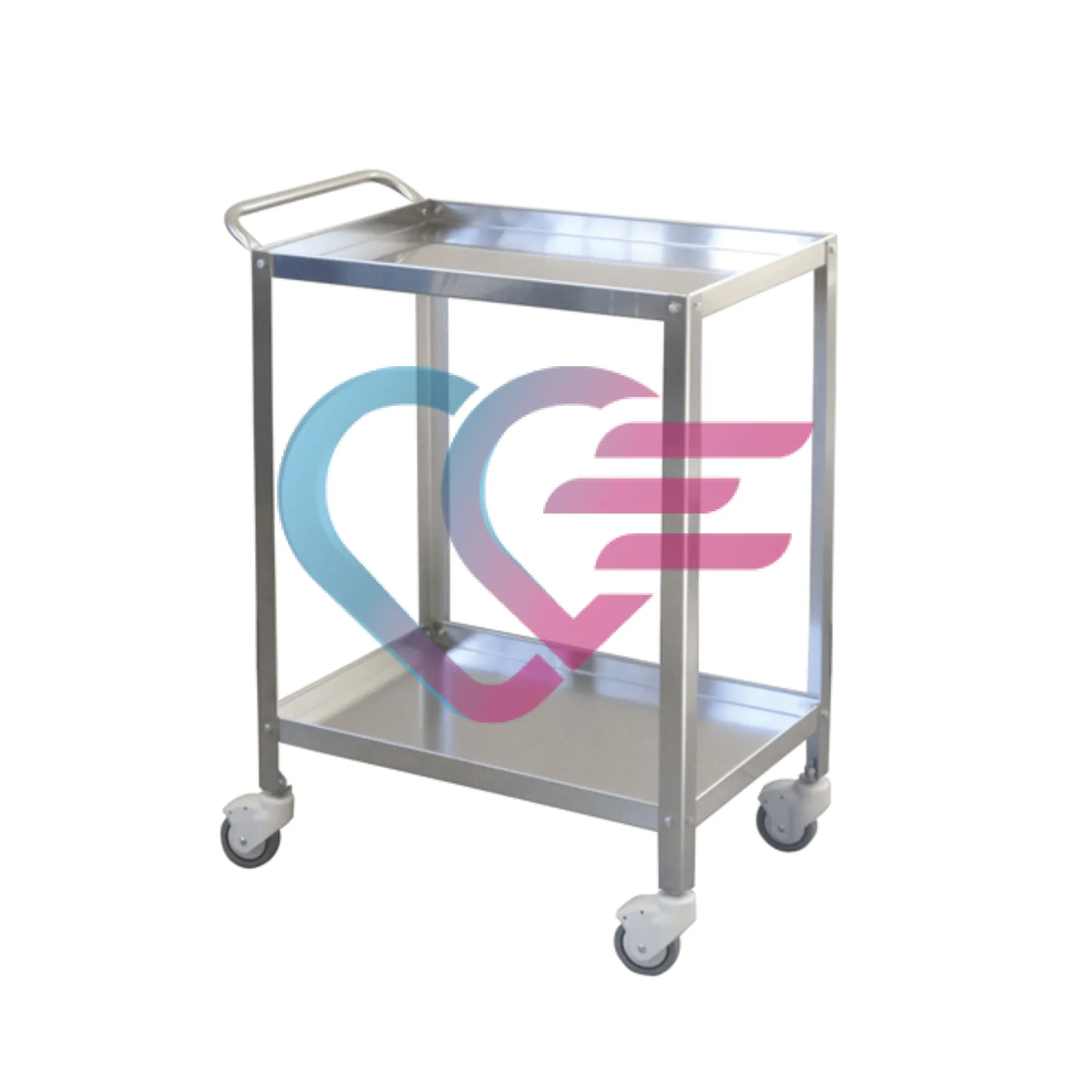 KOLICA TERAPIJSKA 70x50x82 cm, S 2 POLICE, INOX - cover