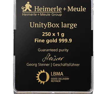 250 x 1 gram zlata (UnityBox) | Heimerle + Meule - cover