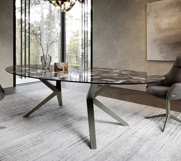 Blagovaonski stol Edge 280x130cm, Materijal: Keramika na staklu - cover