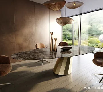 Blagovaonski stol Edge 315x150cm, Materijal: Keramika Laminam Emperado - cover