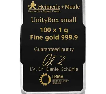 100 x 1 gram zlata (UnityBox) | Heimerle + Meule - cover