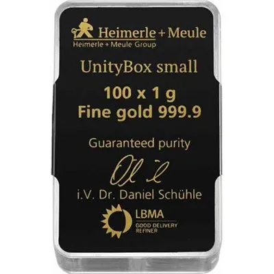 100 x 1 gram zlata (UnityBox) | Heimerle + Meule - cover