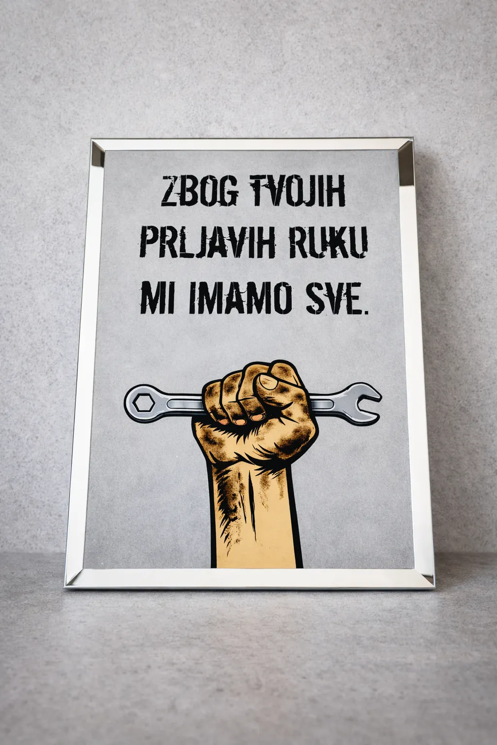 Foto staklo – Zbog tvojih prljavih ruku mi imamo sve - cover