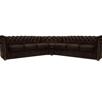 Chesterfield Kutna Garnitura First Class Leather | Cloudy Brown Dark - cover