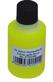 EUROLITE UV-active stamp ink, transp. yellow, 50ml - cover