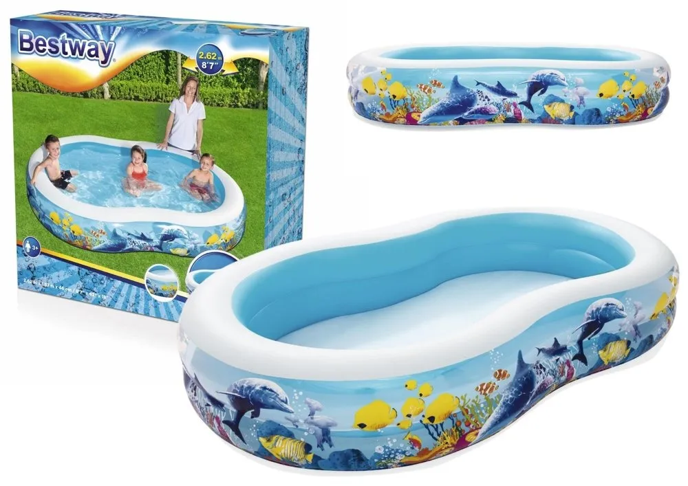 Bazen na napuhavanje Ocean Pool 262 x 157 x 46 cm Bestway 54118 - cover