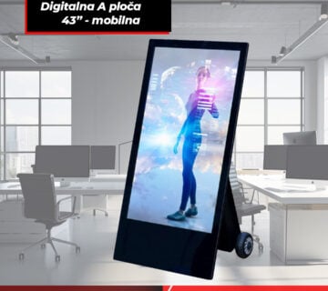 Digitalna A ploča 43" - mobilna - cover