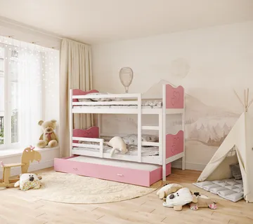 Max 3 krevet na kat s tri ležaja 190×80 – srce - cover