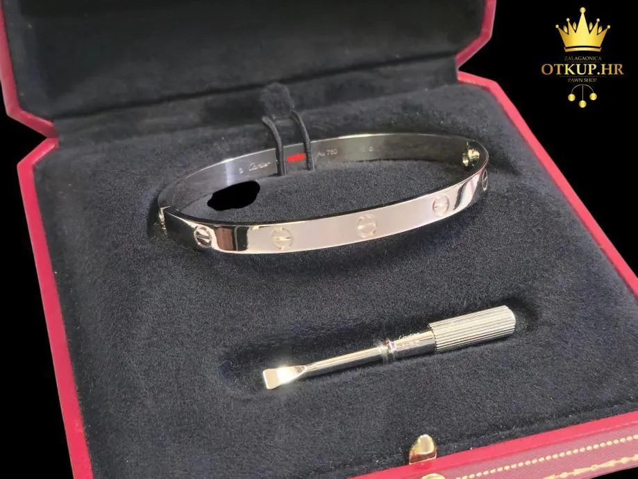 CARTIER LOVE BRACELET WHITE GOLD / R1, RATE !! - cover