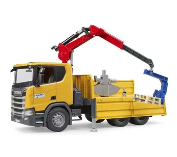 Bruder kamion za gradilište Scania Super 560R sa kranom i 2 palete - cover