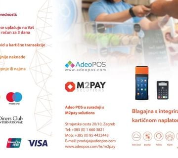 M2pay kartična naplata uz Adeo POS blagajne - cover