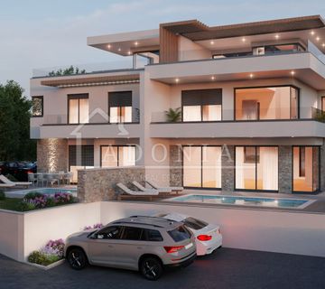 Moderni duplex s bazenom u novogradnji, samo 350m od plaže - Sovlje, Tribunj - cover