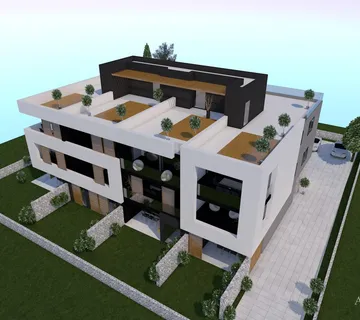 JEDNOETAŽNI I VIŠEETAŽNI APARTMANI U STAMBENOJ ZGRADI, NOVOGRADNJA, 150 m OD MORA - PRIVLAKA - cover