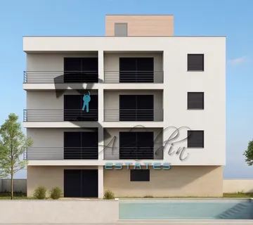 Okrug Gornji, penthouse trosobni stan u izgradnji s pogledom na more i krovnom terasom, drugi kat, 111 m2 - Okrug Gornji, Okrug