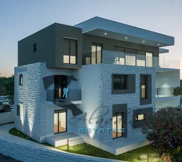 Brodarica, moderan stan blizu plaže, novogradnja, pogled, 66 m2 - Šibenik