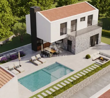 Malinska, okolica,novogradnja, luksuzna kamena vila s bazenom!! ID 471 - cover