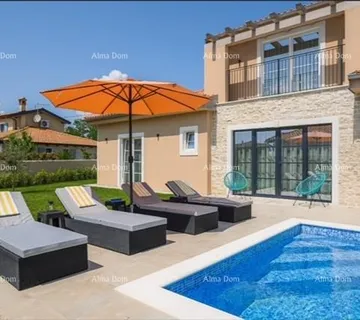 Kuća Luksuzna, potpuno namještena istarska vila s studio apartmanom, bazenom i pogledom na more, Kanfanar!