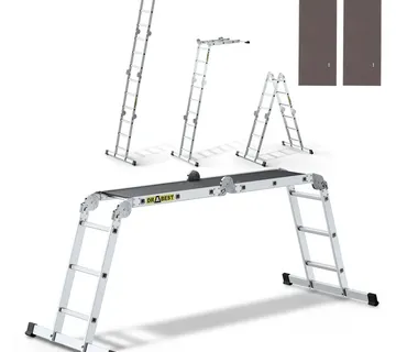Aluminijske ljestve multifunkcionalne s platformom - 4x3 gazišta - Stari Mikanovci