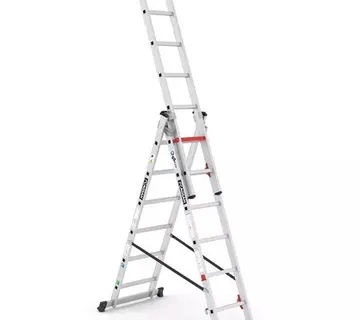 Aluminijske ljestve profesionalne trodijelne - 3x6 gazišta - CAGSAN - Stari Mikanovci