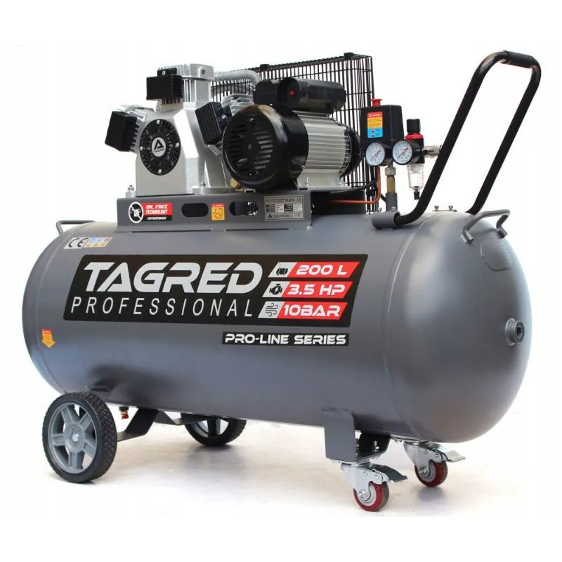 Tihi bezuljni klipni kompresor 200 l, 10 bara, 510 l/min, 230V - cover