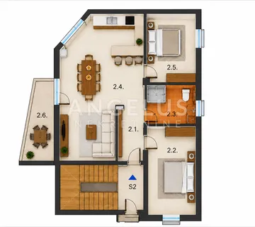 Istra, Pula - dvosoban stan u izgradnji, 73m²