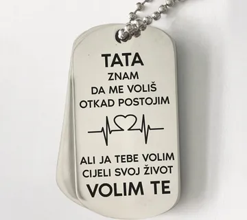 Vojna gravirana pločica – Tata, volim te - cover