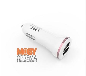 Auto punjač (bijeli) Ldnio DL-C23 2USB+MICRO USB KABEL - cover