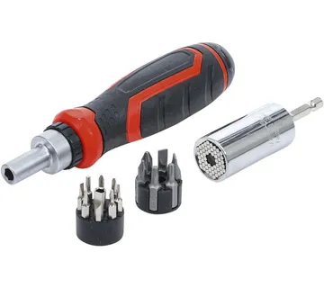 Set preciznih bitova čegrtaljkom i 1/4" nasadnim ključem | 17 kom - Prelog