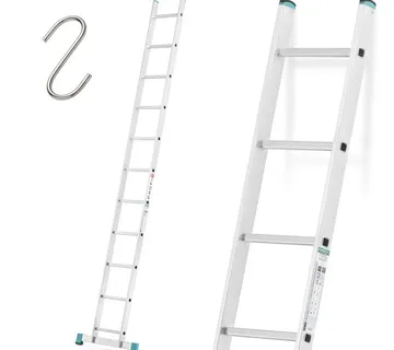 Aluminijske nagibne ljestve 3,13 m s dvokomponentnim nogama - Prelog