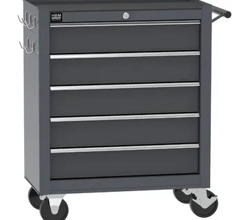 Kolica za alat 5 ladica, 62 cm, siva - Prelog