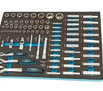81-dijelni set nasadnih ključeva s račnama, 1/4", 3/8", 1/2" - Prelog