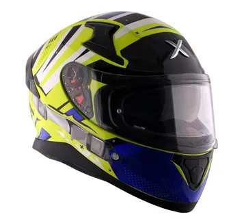 Kaciga za motor skuter AXOR APEX HEX2 sjaj neon žuta/plava (S-2XL) - cover