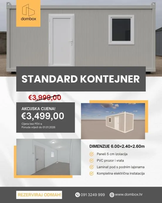 AKCIJSKA CIJENA do 28.02.2026.g - KONTEJNER 6x2,4m 091/324-9999 - cover