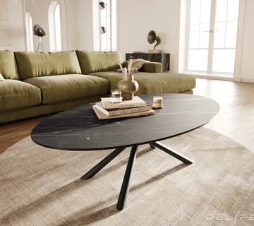 Klub stolić Edge 140x80cm, Materijal: Keramika Laminam Noir Desir - cover