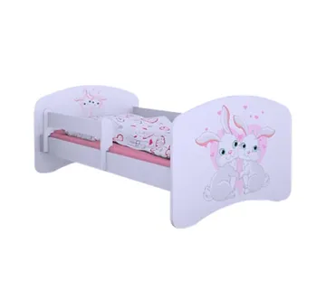 Drveni dječji krevet Happy zečići bez ladice – 160*80 - cover