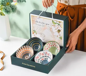 Set 4 porculanske posude - bohemian stil - cover