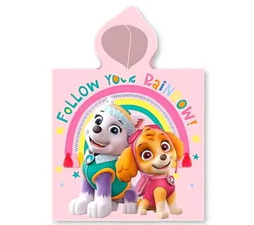 Paw Patrol ‘Rainbow’ dječji poncho za plažu, 55×110 cm - cover