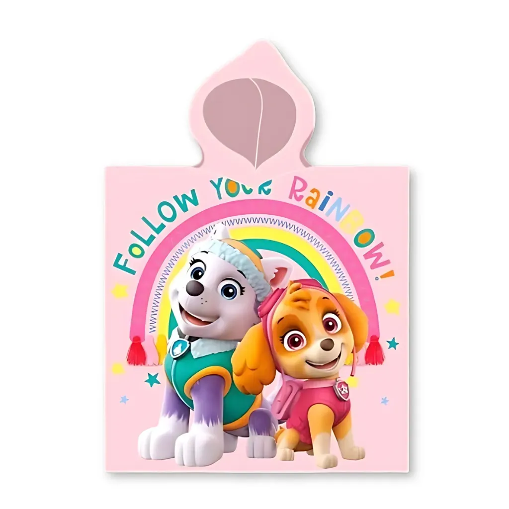 Paw Patrol ‘Rainbow’ dječji poncho za plažu, 55×110 cm - cover