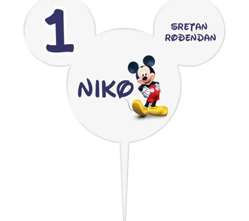 Personalizirani toper za rođendansku tortu Mickey Mouse - cover