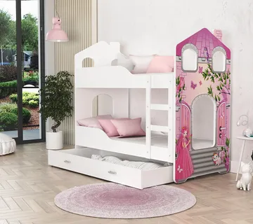 Krevet na kat za djecu 160×80 – Zlatokosin visoki toranj - cover