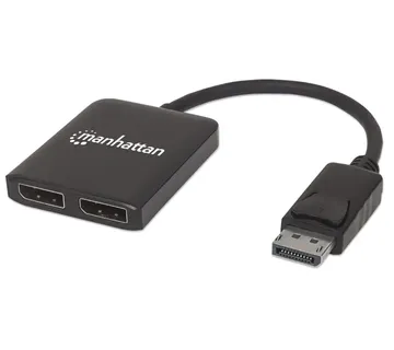 Manhattan DisplayPort 1.2 to 2-Port DisplayPort 1.2 Splitter Hub with MST, 4K@30Hz, USB-A Powered, Video Wall Function, Black, Three Year Warranty, Blister - Strmec, Sveta Nedelja