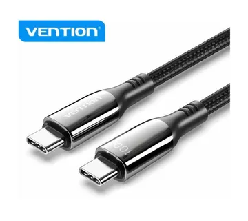 Vention Cotton Braided USB 2.0 C Male to C Male 5A Cable 1,2m, Black - Strmec, Sveta Nedelja