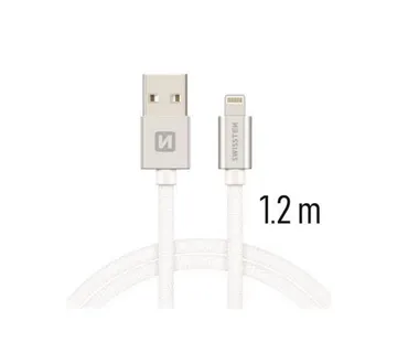 SWISSTEN kabel USB/Lightning, platneni, 3A, 1.2m, srebrni - 03080061 - Strmec, Sveta Nedelja