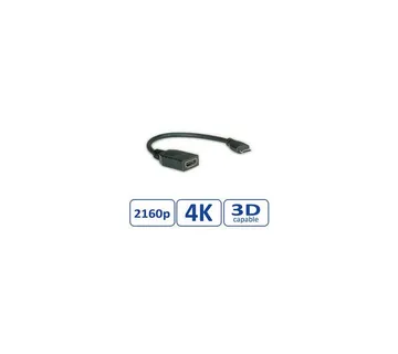 Roline VALUE HDMI High Speed kabel sa mrežom, TIP A (F) - TIP C (M) (mini), 0.15m - Strmec, Sveta Nedelja