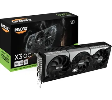 INNO3D GeForce RTX 5080 X3 OC, graphics card DLSS 4, 3x DisplayPort, 1x HDMI 2.1 - Strmec, Sveta Nedelja