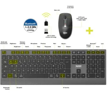 Port bežična tipkovnica i miš, USB-A/C, punjiva - Strmec, Sveta Nedelja