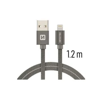 SWISSTEN kabel USB/Lightning, platneni, 3A, 1.2m, sivi - 03080062 - Strmec, Sveta Nedelja