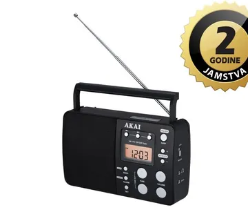 AKAI radio FM, AM, SW, sat, alarm, antena, LCD, AC, baterije D, crni APR-200 - 05270009 - Strmec, Sveta Nedelja